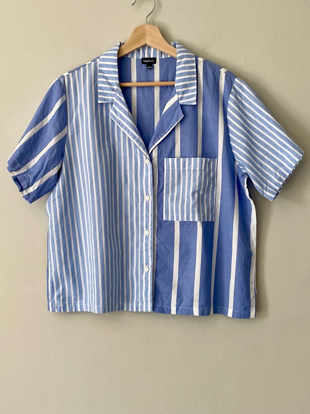 GAP Body Button Front Cotton Striped Shirt